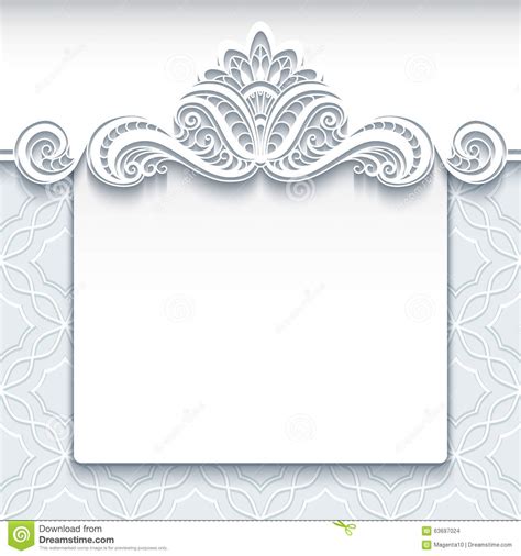 White Lace Background Wedding Invitation Template Stock Vector Illustration Of Bridal Event