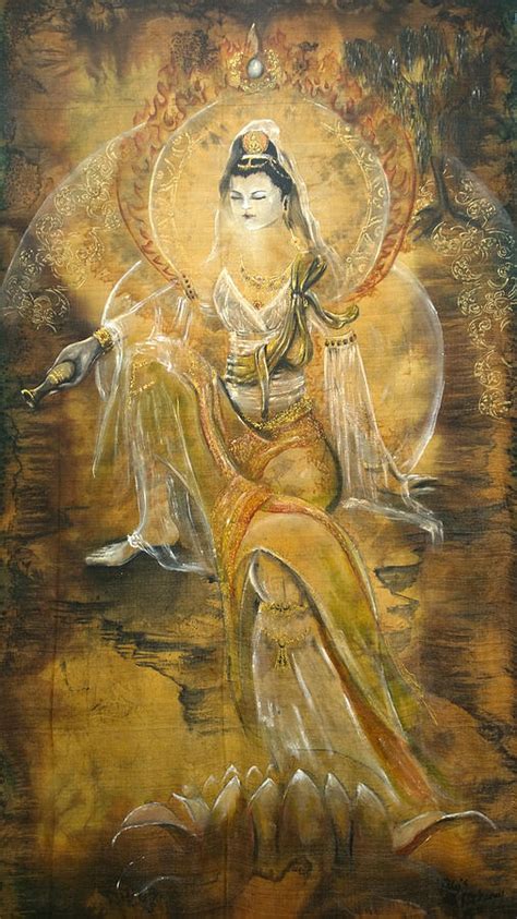 Kuan Yin Painting By Silk Alchemy