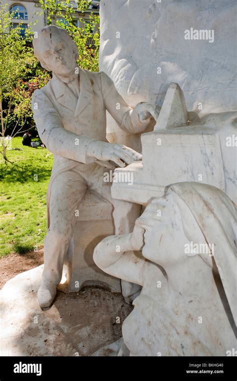 Frederic Chopin Statue In Parc De Monceau Park Public Art Paris