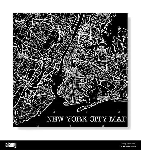 Blanco Y Negro Fondo De Mapa De La Ciudad De Nueva York Imagen Vector