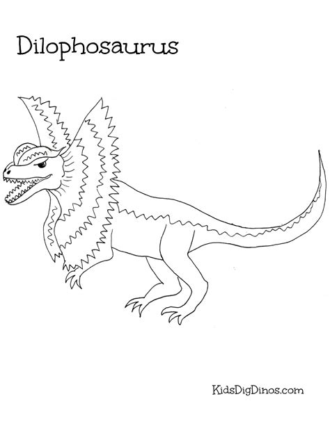 Dilophosaurus Coloring Page At Getcolorings Free Printable The