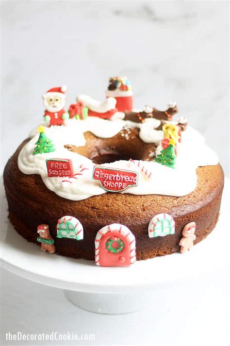 I have been working on this bundt cake decorating ideas post for a few weeks now. GINGERBREAD BUNDT CAKE with icing decorated for Christmas
