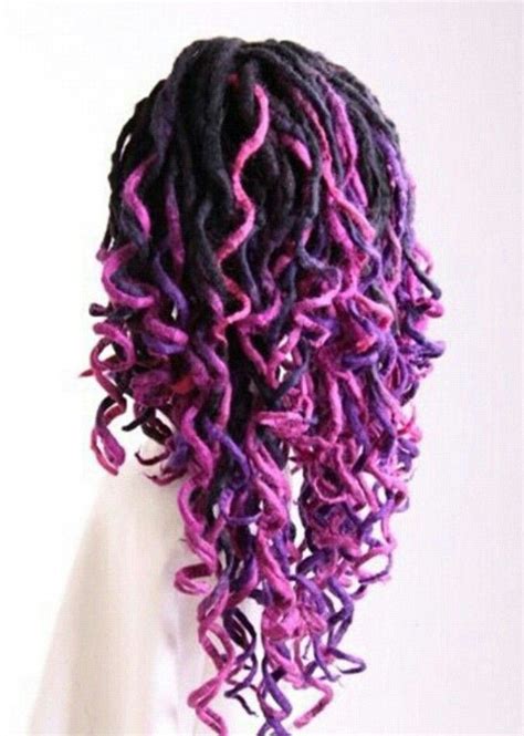 Two Tone Purple Dyed Ombre Dreads Hair Natural Hair