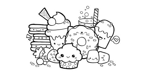 Select from 35723 printable coloring pages of cartoons, animals, nature, bible and many more. Kawaii Food Doodle FREE Printable Coloring Page | Cute ...