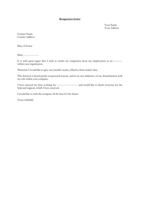 Now such letters usually have a fixed format. 12+ Standard Resignation Letter Examples - PDF, Word ...