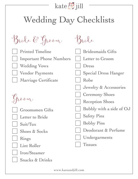 10 Printable Wedding Checklists For The Organized Bride Sheknows 10