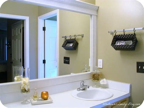 I used clamps, duct tape, and a couple of spring loaded shower rods to hold the frame for 24 hours while it dried. Bathroom Mirror Framed with Crown Molding | Hometalk
