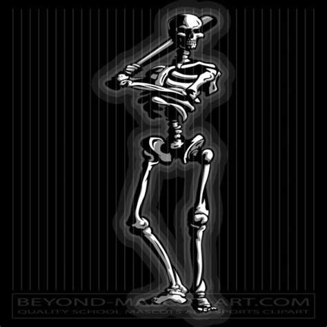 Skeleton Baseball Batter Graphic Vector Baseball Image