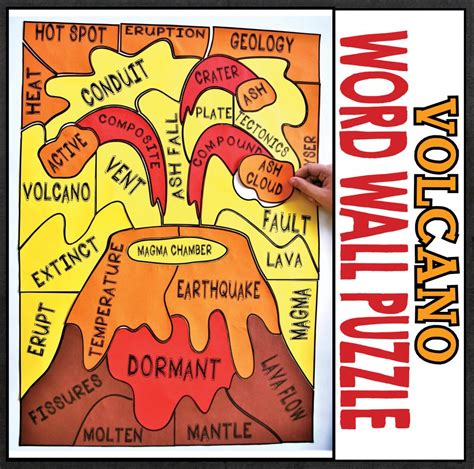 Earth Science Volcano Word Wall Puzzle Aussie Star Resources