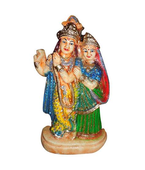 Kleine künstler signatur in der ecke. Maurya Statues Yellow Radha Krishna Statue Idol Made Of ...