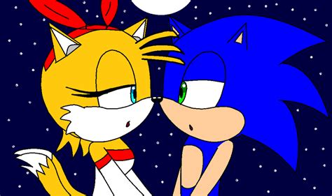 Sonic And Tails Going In For Their First Kiss By Hyperspike759 On Deviantart