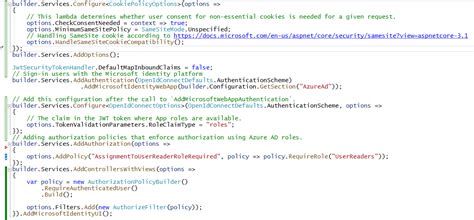 Azure Ad Authorization Is Not Working In Net 7 Mvc RoleClaims Count