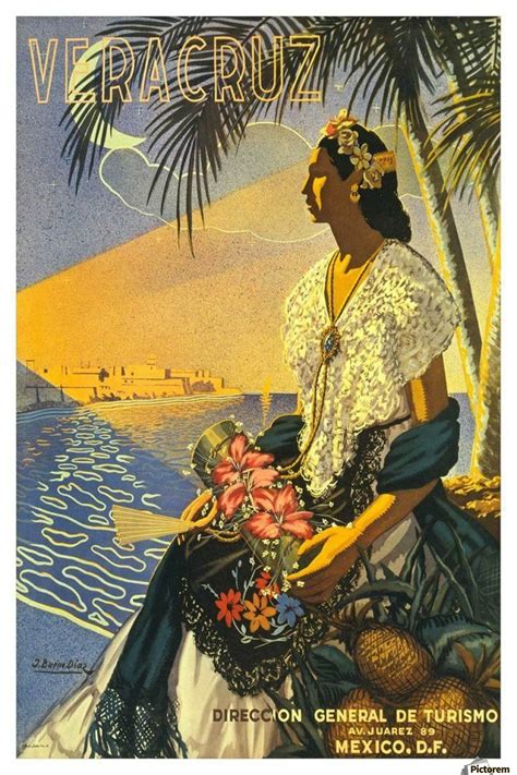 The top supplying countries or. Mexico Veracruz vintage travel poster - VINTAGE POSTER