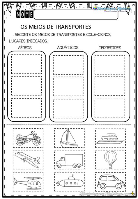 Atividades Sobre Meios De Transportes Ano
