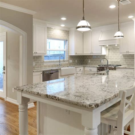 For next photo in the gallery is kitchen backsplash ideas white cabinets brown countertop. Perfect White Granite Kitchen Countertops for Every Style
