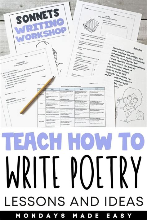 Workshop Lessons To Teach Students How To Write Poetry