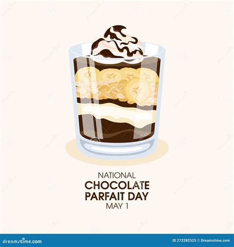 National Chocolate Parfait Day Vector Illustration Stock Vector