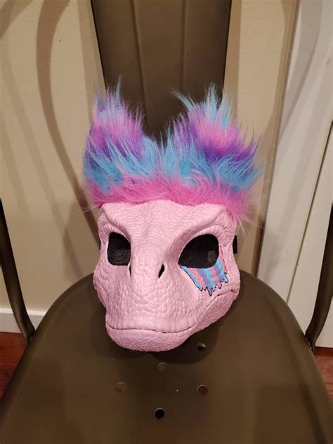 Dino Raptor Mask Furry Dino Rainbow Drip Customizable Dino Etsy