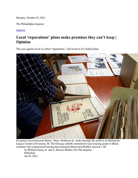 Pdf Local Reparations Plans Make Promises They Cant Keep Opinion