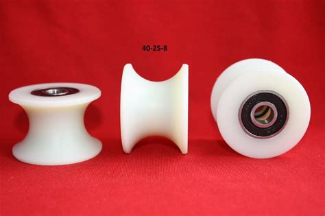 40mm Nylon Pulley Wheel With Ball Bearings Various Groove Size
