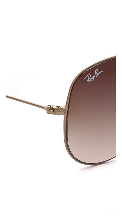 Lyst Ray Ban Highstreet Matte Aviator Sunglasses Goldbrown Gradient In Brown