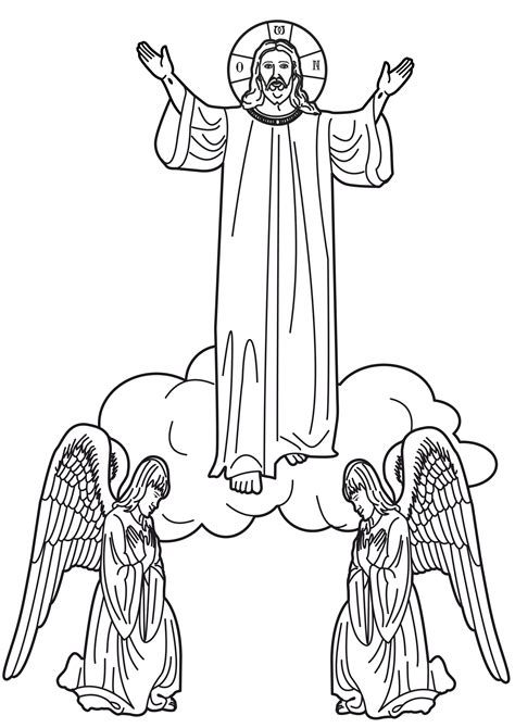 Christs Ascension Into Heaven Coloring Page Jesus Coloring Pages