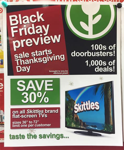 What Paper To Buy With Black Friday Ads - Obvious Plant Leaves Funny Fake Black Friday Ads at Local Target Store