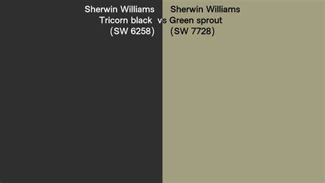 Sherwin Williams Tricorn Black Vs Green Sprout Side By Side Comparison