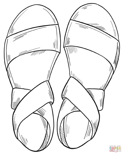 Sandals Coloring Page Free Printable Coloring Pages