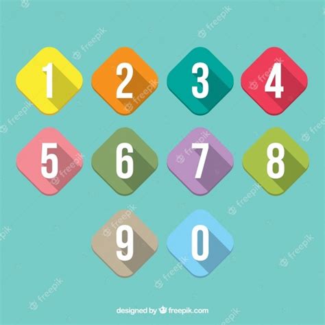 Premium Vector Colorful Number Collection With Flat Design