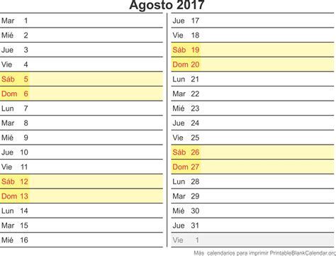 Agosto 2017 Calendario Para Imprimir Calendarios Para Imprimir