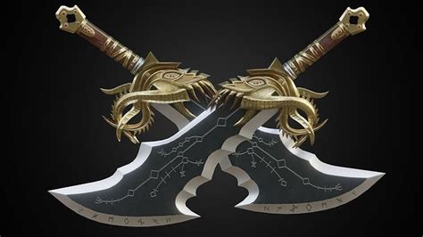 3d Model Chaos Blades Vr Ar Low Poly Cgtrader