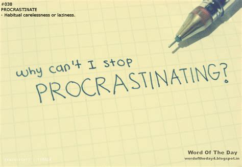Word Of The Day Procrastinate