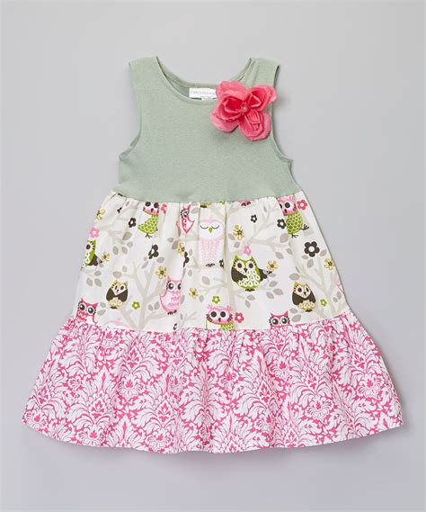 Look What I Found On Zulily Green And White Lovely Owls Tiered Dress