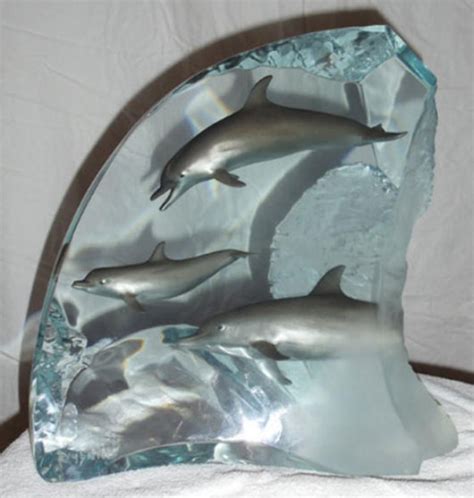 Dolphin Wonder Acrylic Sculpture 2001 By Robert Wyland