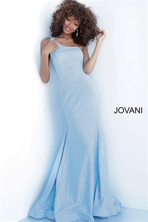 jovani 1119 one shoulder fitted jersey prom dress