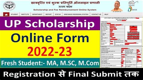 Up Scholarship Fresh For Ma Msc Mcom Pg All Course Online Form 2022