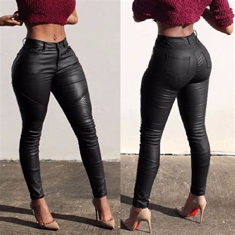 calça de couro feminino ecológico legging cintura alta sexy r 114 70 em mercado livre