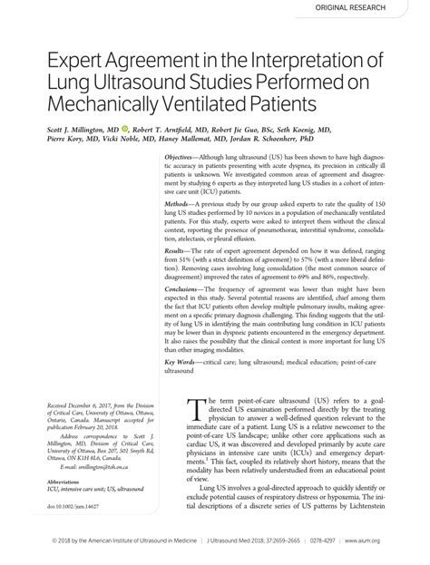 Pdf Expert Agreement In The Interpretation Of Lung Ultrasound Studies