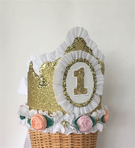 1st Birthday Crown 1st Birthday hat Gold glitter birthday | Etsy | 1st birthday hats, Birthday ...