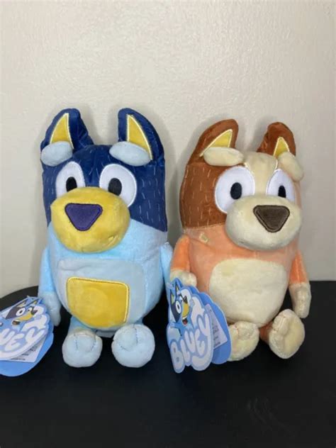 Disney Jr Bluey Friends 9 Bandit And Chilli Heeler Plush Toy Bundle Nwt