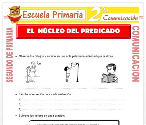 Ficha De Nucleo Del Sujeto Y Predicado Para Segundo De Primaria