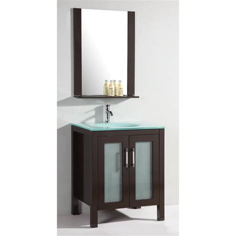 Simplihome gatsby 28 inch h x 16 inch w single door wall bath cabinet in pure white with storage compartment and 1 shelf, for the bathroom eviva happy 30 inch x 18 inch white transitional bathroom vanity with white carrara marble countertop and undermount porcelain sink. Glass Top 28-inch Single Sink Bathroom Vanity with Mirror ...