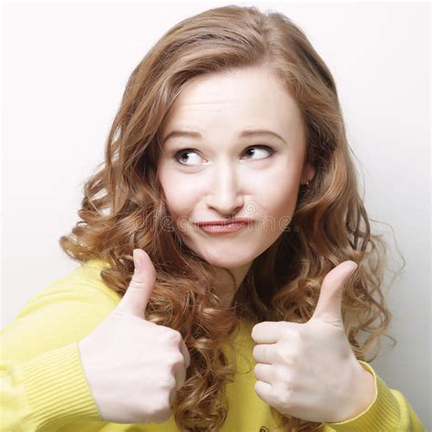 Happy Woman Showing Thumbs Up Stock Image Image Of Lady Alluring