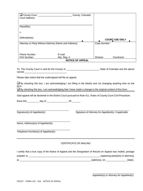 Notice Of Appeal Colorado Fill Out And Sign Online Dochub