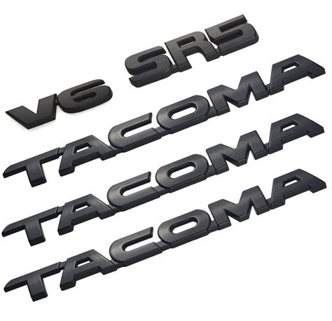 Car And Truck Emblems For 2016 2018 Tacoma Tag Matte Black Door Emblem
