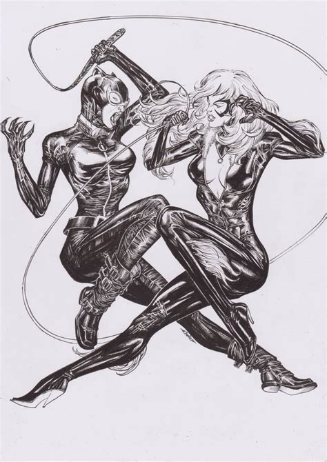 Catwoman Vs Black Cat Drinkndraw Paris Session By Spiderguile On