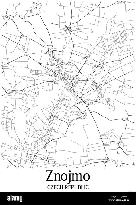 Black And White Urban Map Of Znojmo Stock Photo Alamy