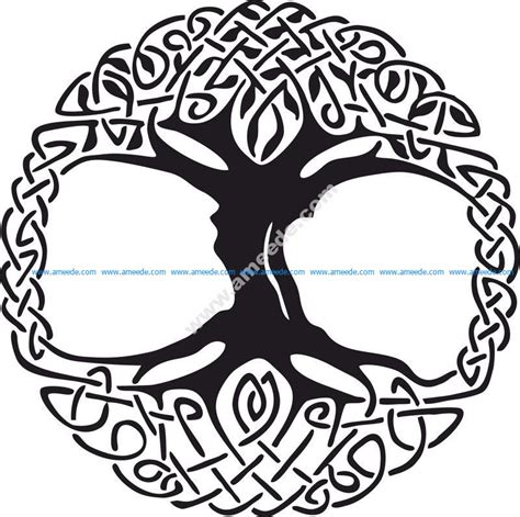The tree of life symbolizes that all life on earth is related and connected. Celtic Tree of Life Vinyl Window Sticker vector - Download Vector