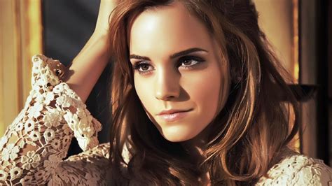 Emma Watson Holding Her Brown Hair Hd Wallpaper Wallpaper Flare